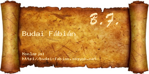 Budai Fábián névjegykártya